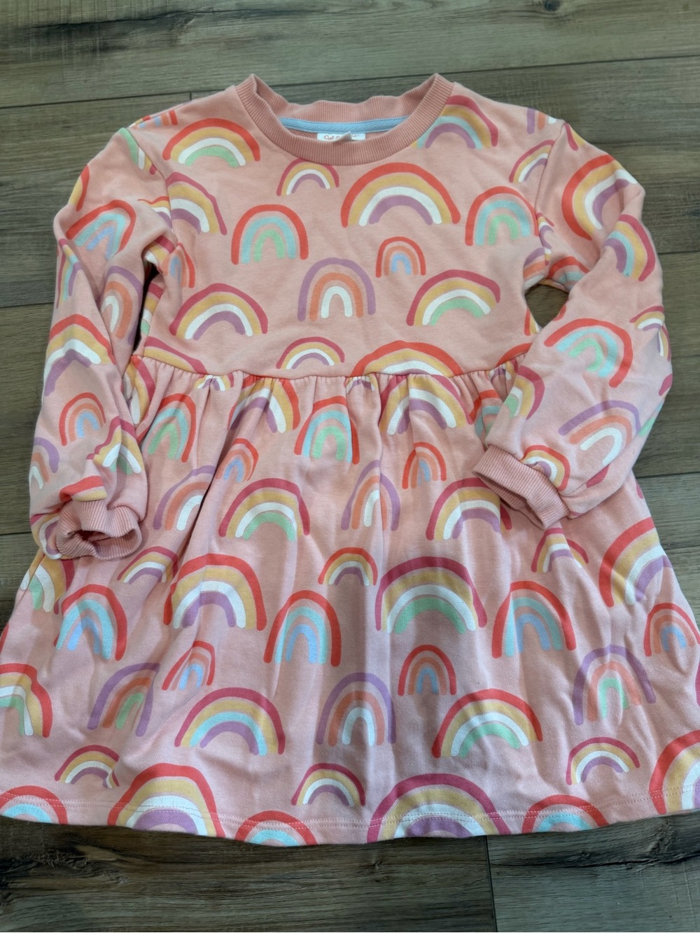 Cat & Jack Pink Rainbow Print Long Sleeve sweatshirt Dress